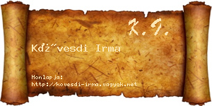 Kövesdi Irma névjegykártya