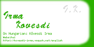 irma kovesdi business card