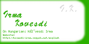 irma kovesdi business card